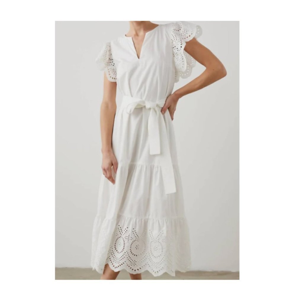 Rails Women's White Gia Midi Dress NWT XS